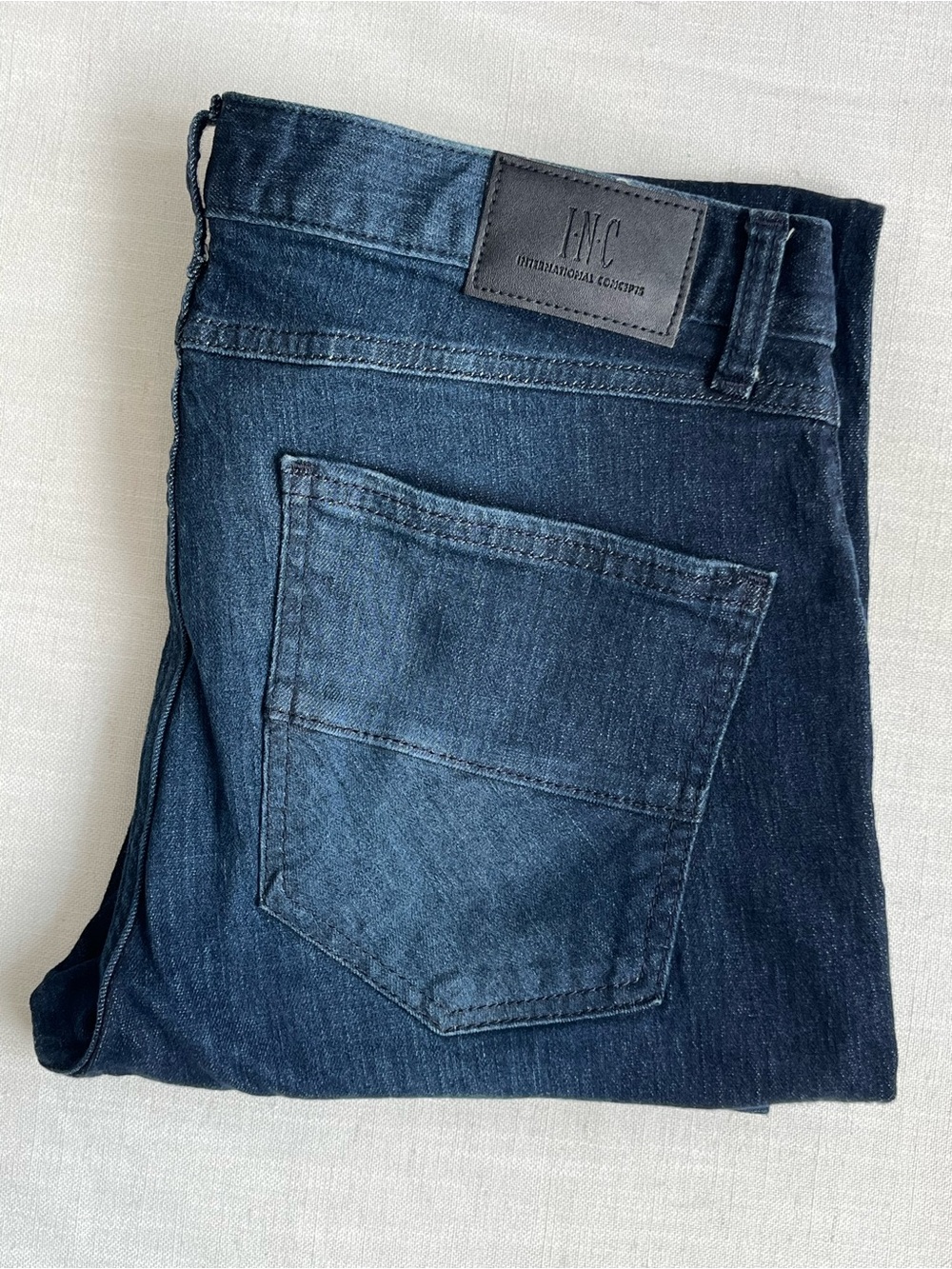 INC - Men's Dark Blue Denim Jeans - Classic Slim Straight Fit.  Size 36.